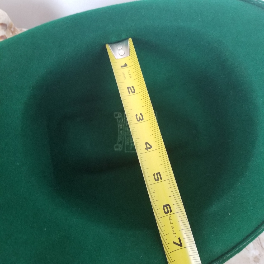 TALLY HO Vintage Wool Fedora Hat Hunter Green Octoberfest - Picture 11 of 12